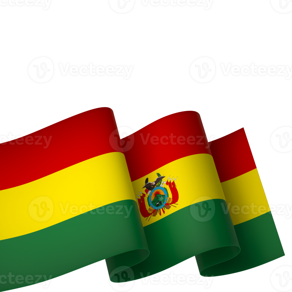 Bolivia flag element design national independence day banner ribbon png