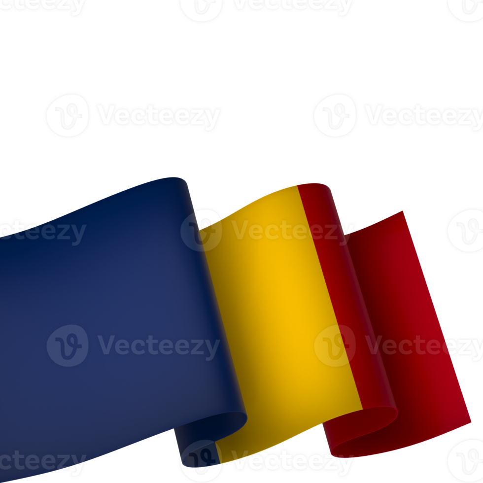 Chad flag element design national independence day banner ribbon png