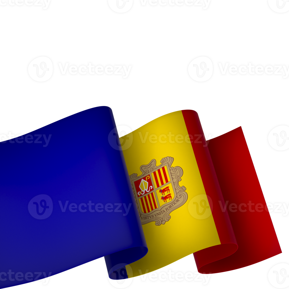 Andorra flag element design national independence day banner ribbon png