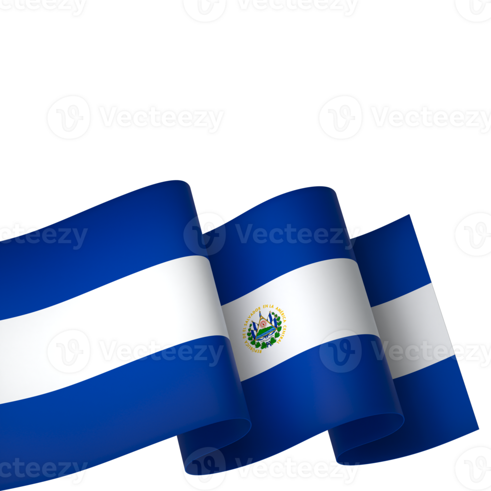 El Salvador flag element design national independence day banner ribbon png