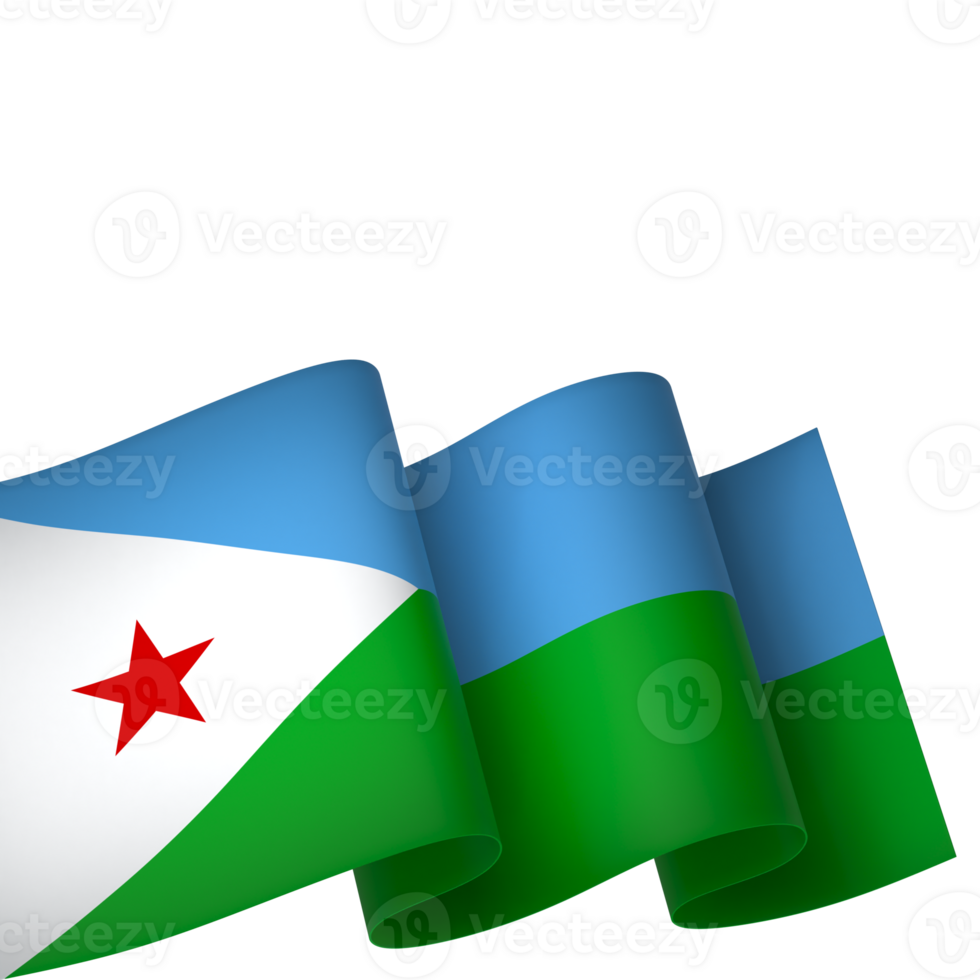 Djibouti flag element design national independence day banner ribbon png