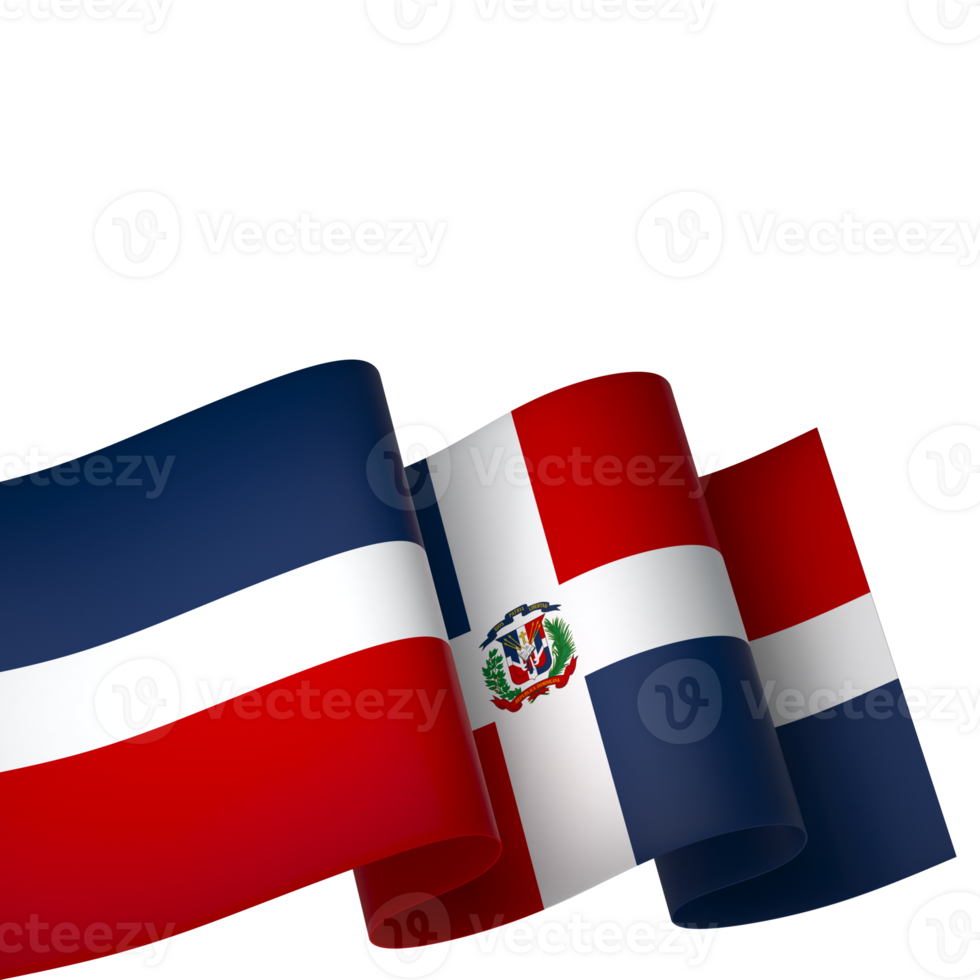 Dominican Republic flag element design national independence day banner ribbon png