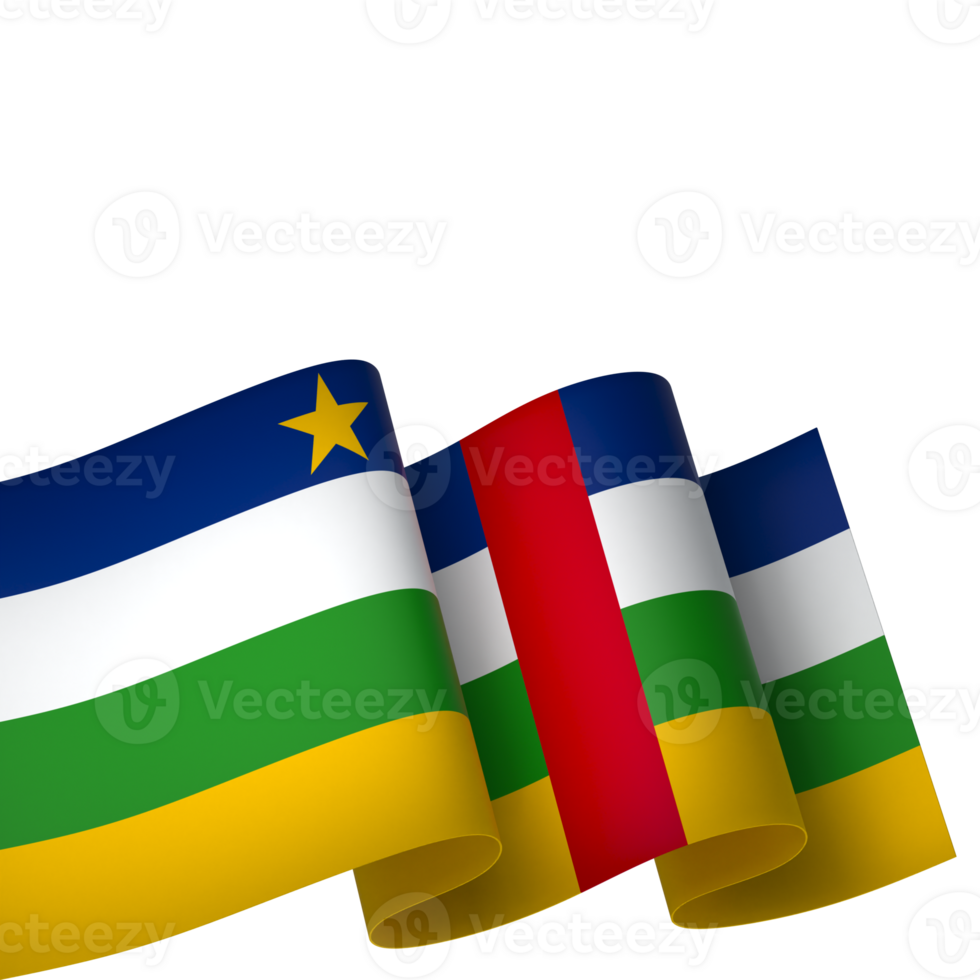 Central African Republic flag element design national independence day banner ribbon png