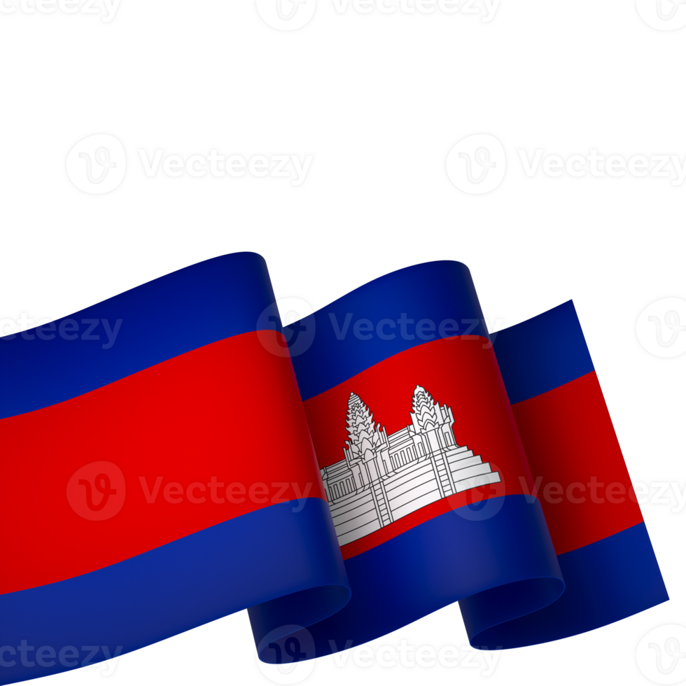 Cambodia flag element design national independence day banner ribbon png