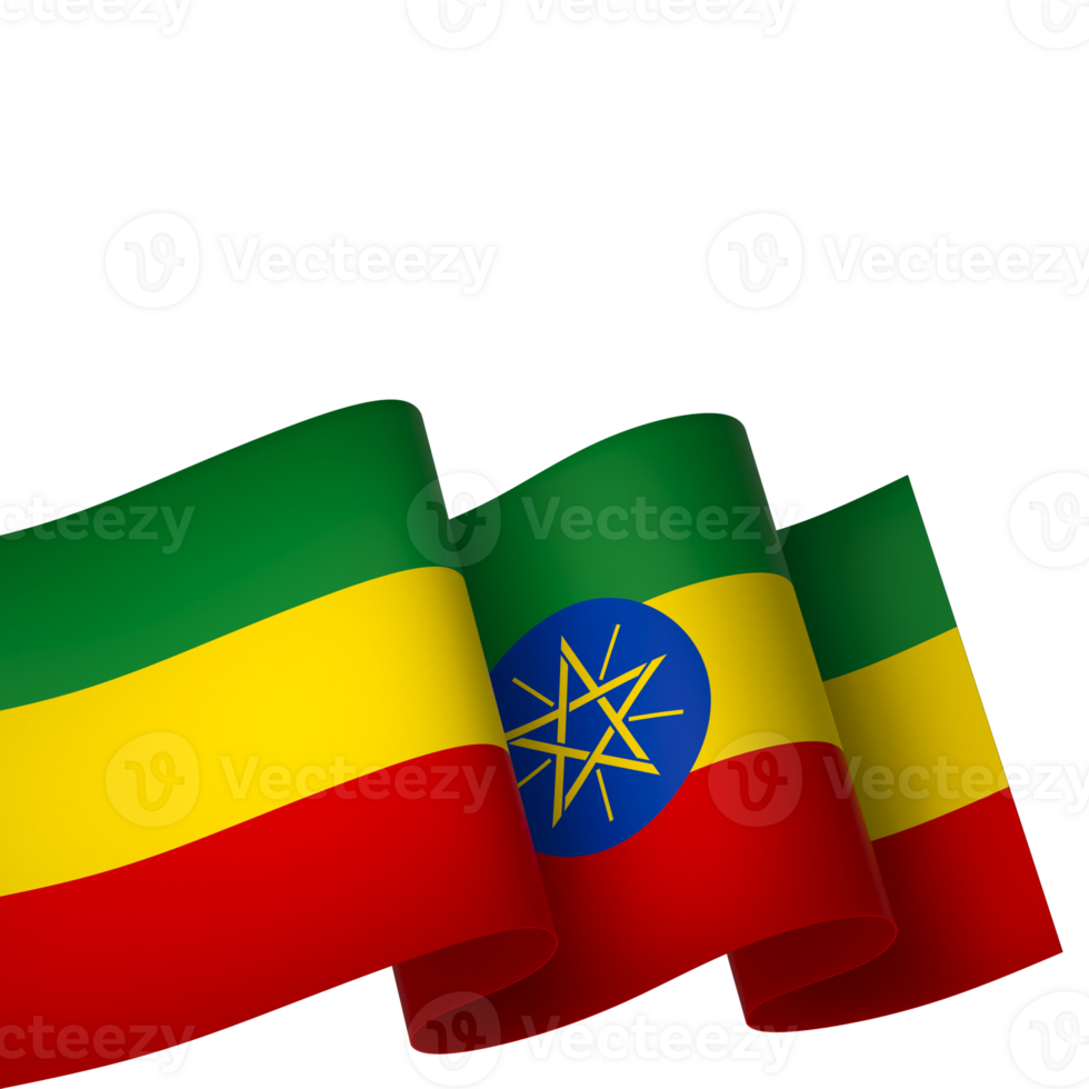 Ethiopia flag element design national independence day banner ribbon png