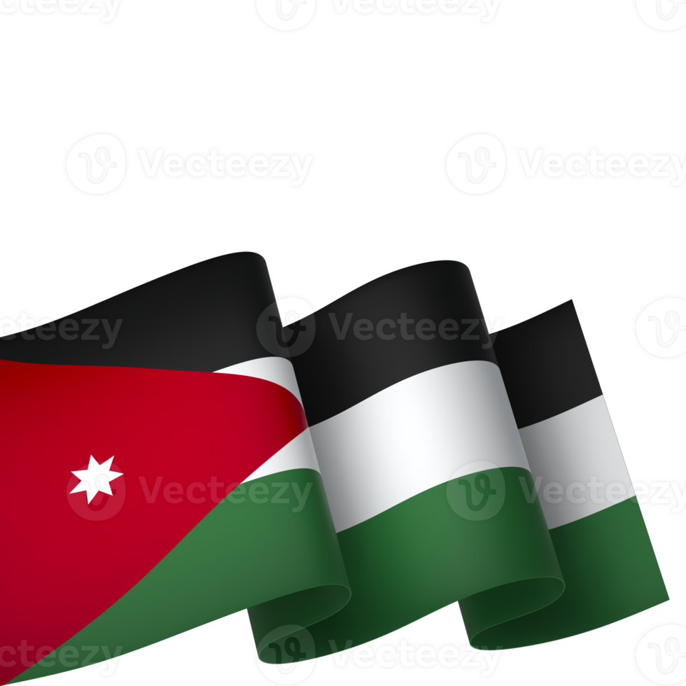 Jordan flag element design national independence day banner ribbon png