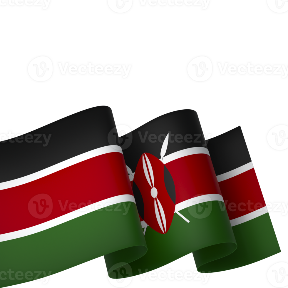 Kenya flag element design national independence day banner ribbon png