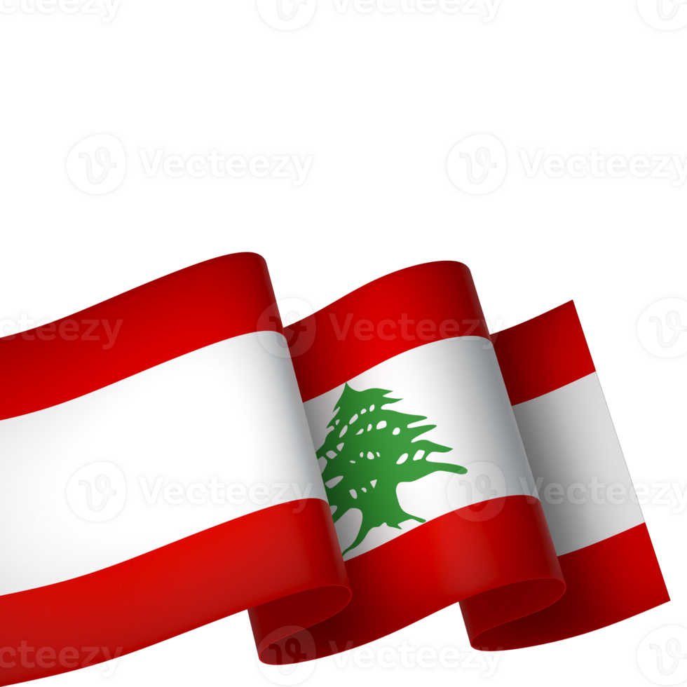 Lebanon flag element design national independence day banner ribbon png