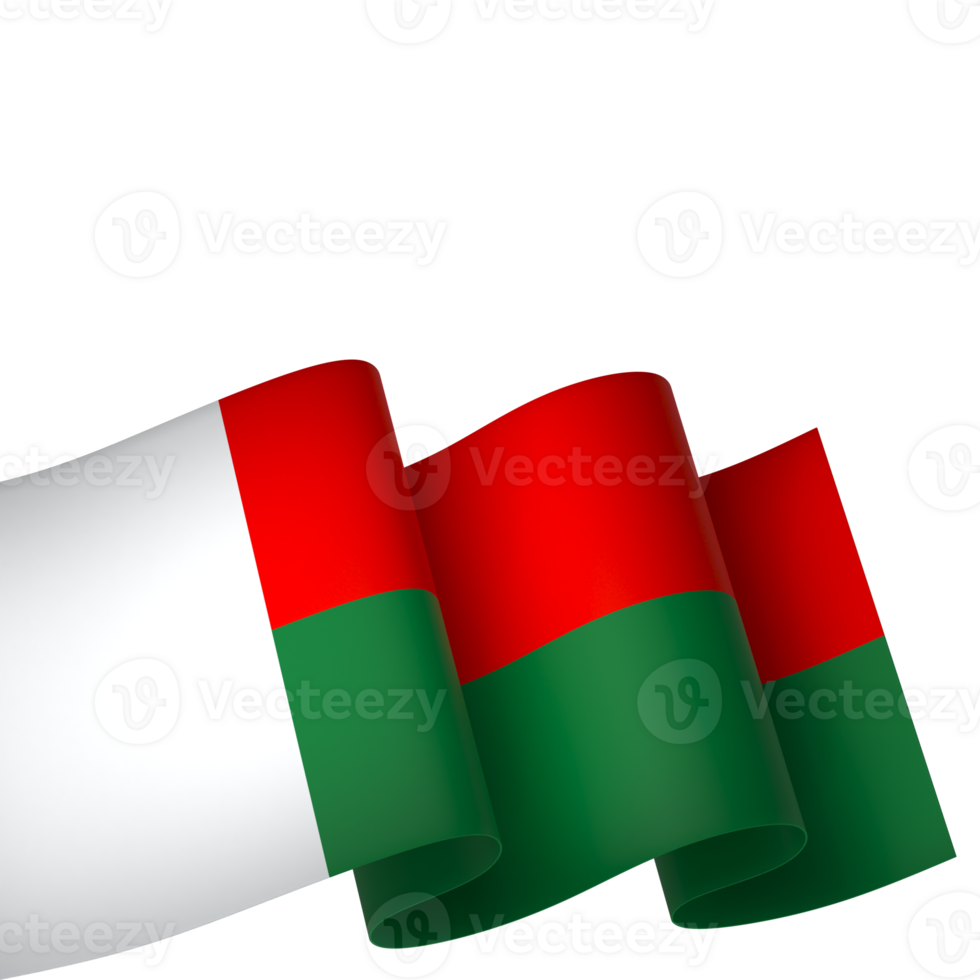 Madagascar flag element design national independence day banner ribbon png