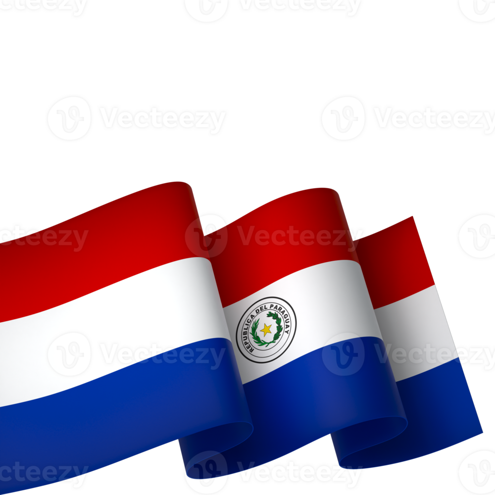 Paraguay flag element design national independence day banner ribbon png