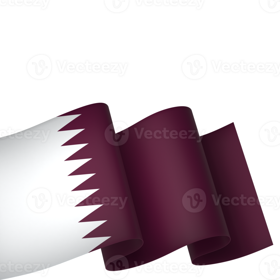 Qatar flag element design national independence day banner ribbon png