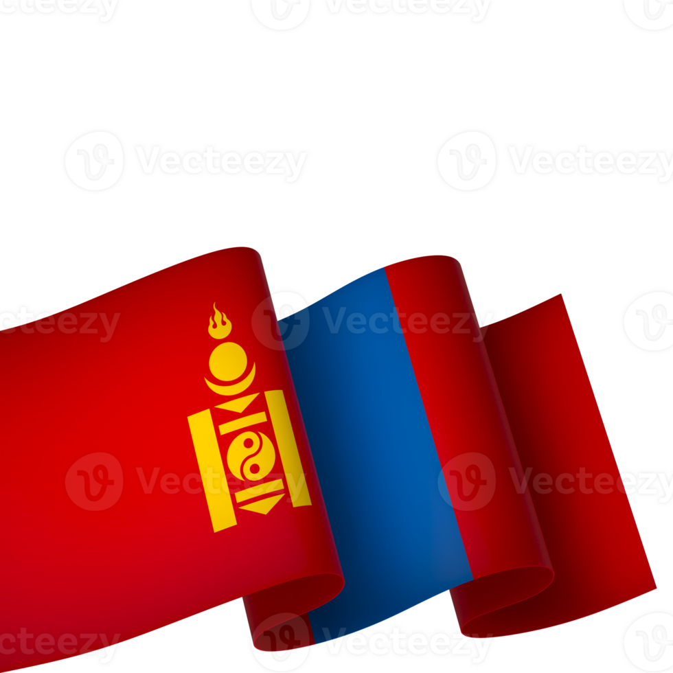 Mongolia flag element design national independence day banner ribbon png
