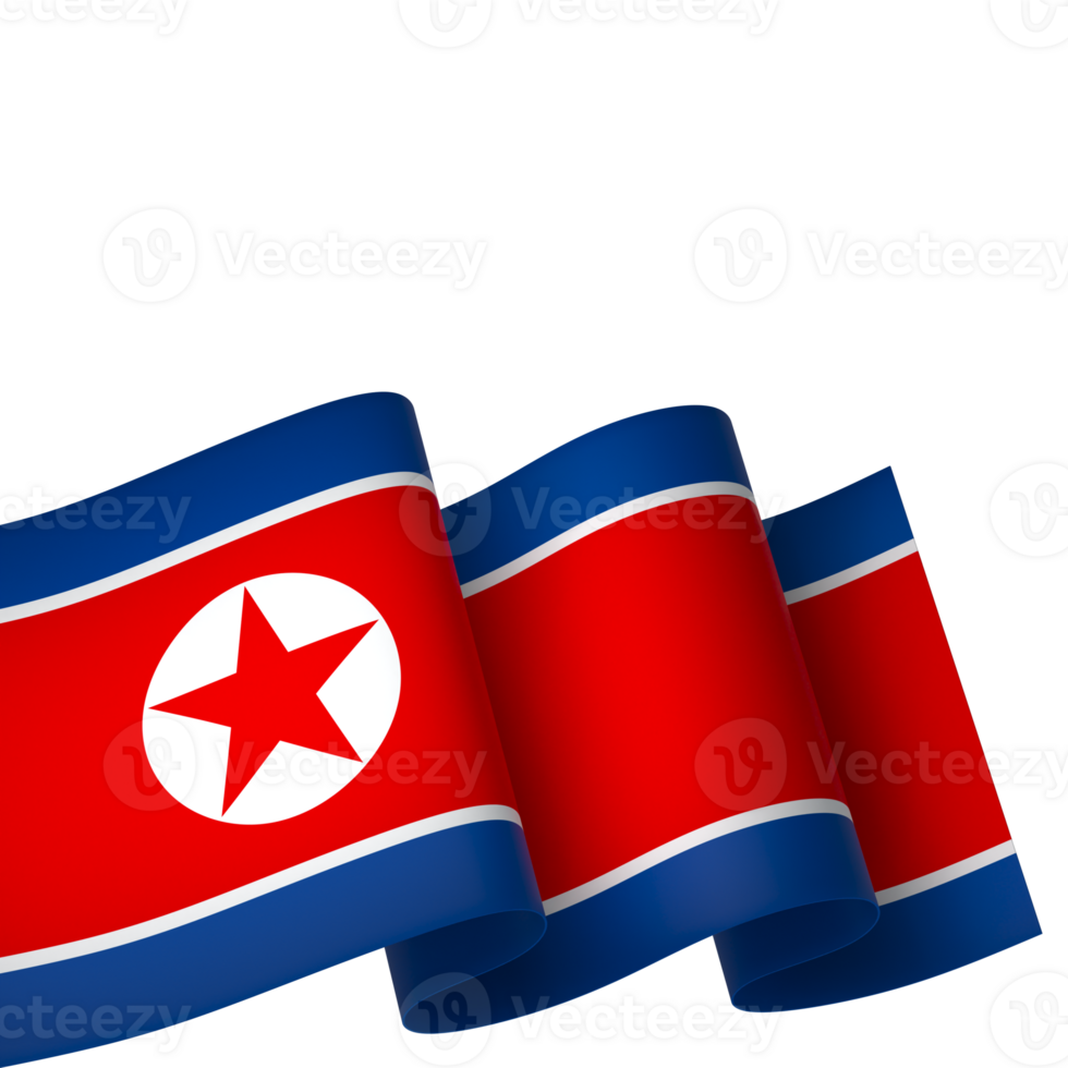 North Korea flag element design national independence day banner ribbon png