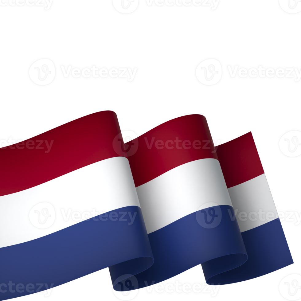 Netherlands flag element design national independence day banner ribbon png