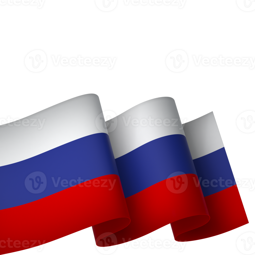 Russia flag element design national independence day banner ribbon png