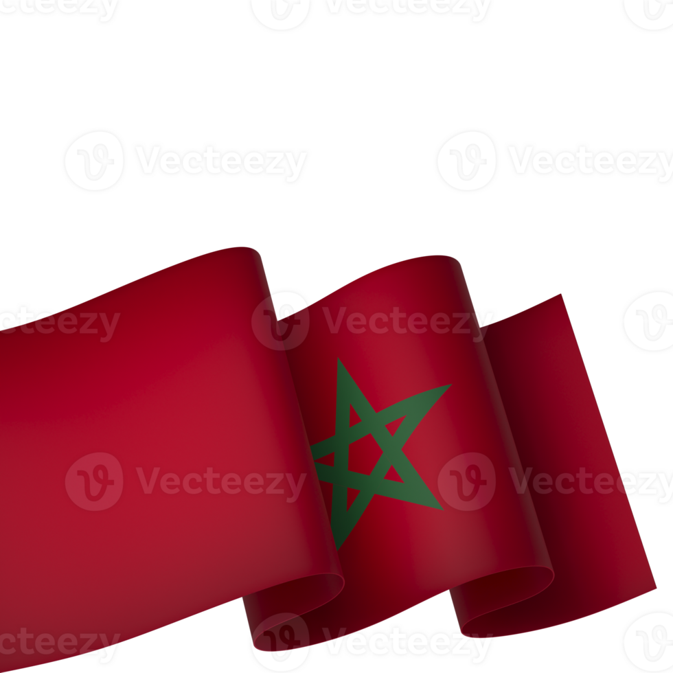 Morocco flag element design national independence day banner ribbon png