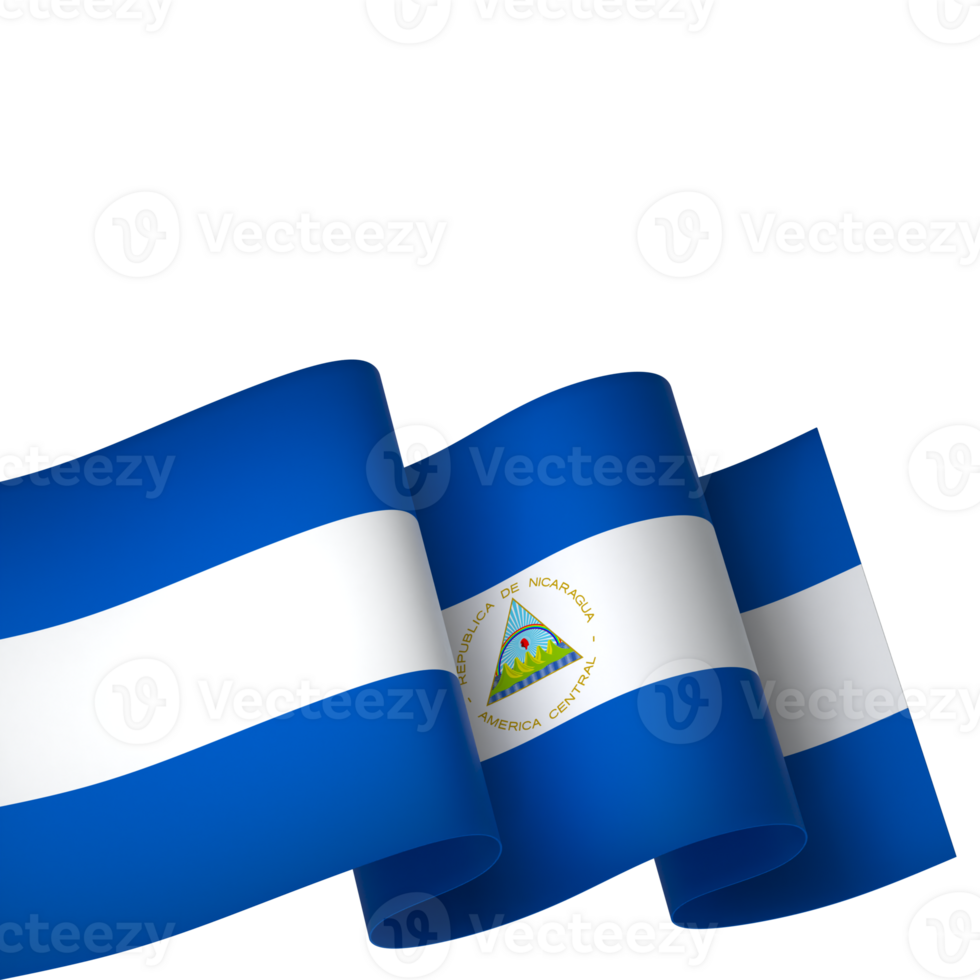 Nicaragua flag element design national independence day banner ribbon png
