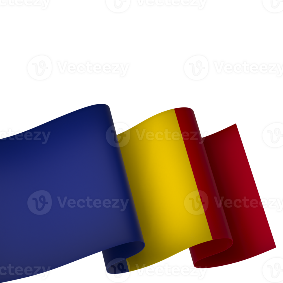 Romania flag element design national independence day banner ribbon png