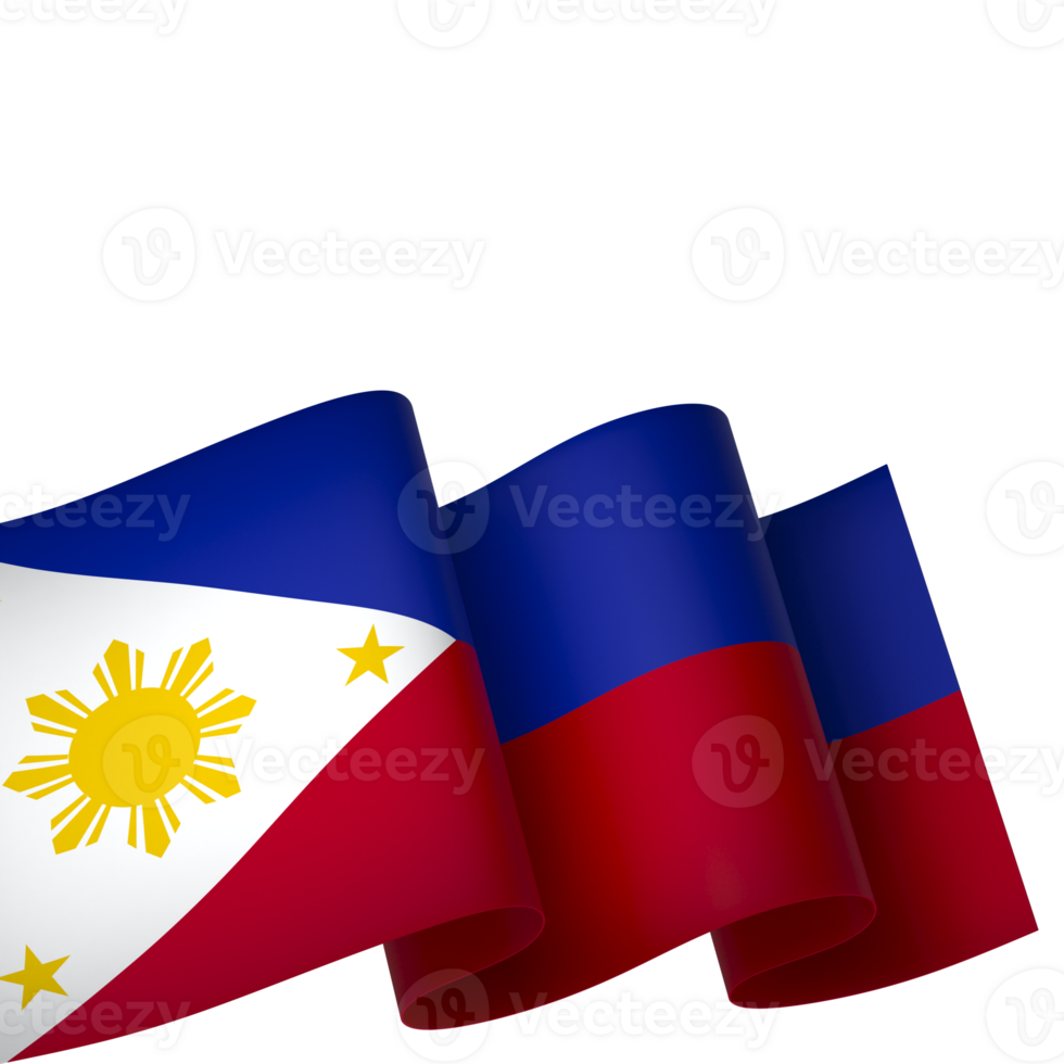 Philippines flag element design national independence day banner ribbon png