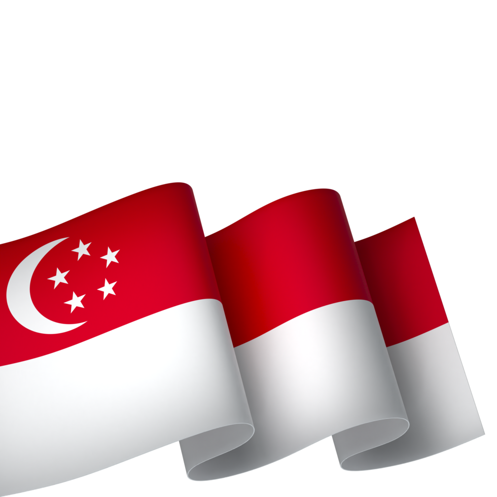 Singapore flag element design national independence day banner ribbon png