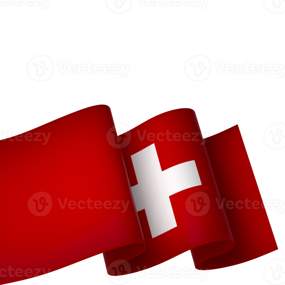 Switzerland flag element design national independence day banner ribbon png
