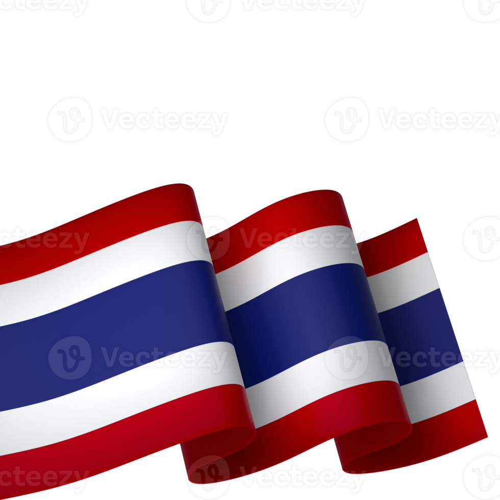 Thailand flag element design national independence day banner ribbon png
