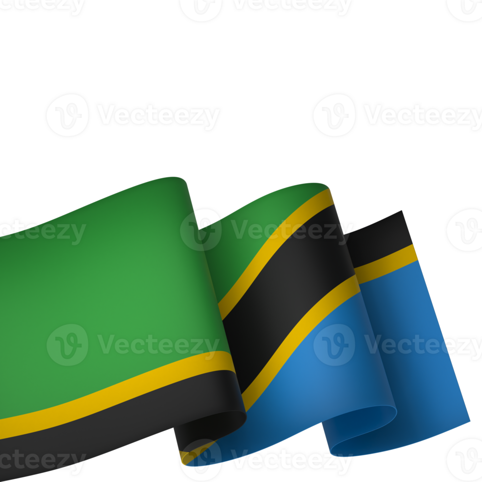 Tanzania flag element design national independence day banner ribbon png