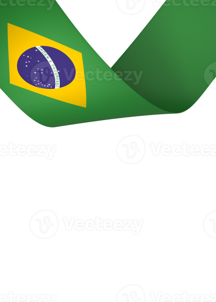 Brazil flag element design national independence day banner ribbon png