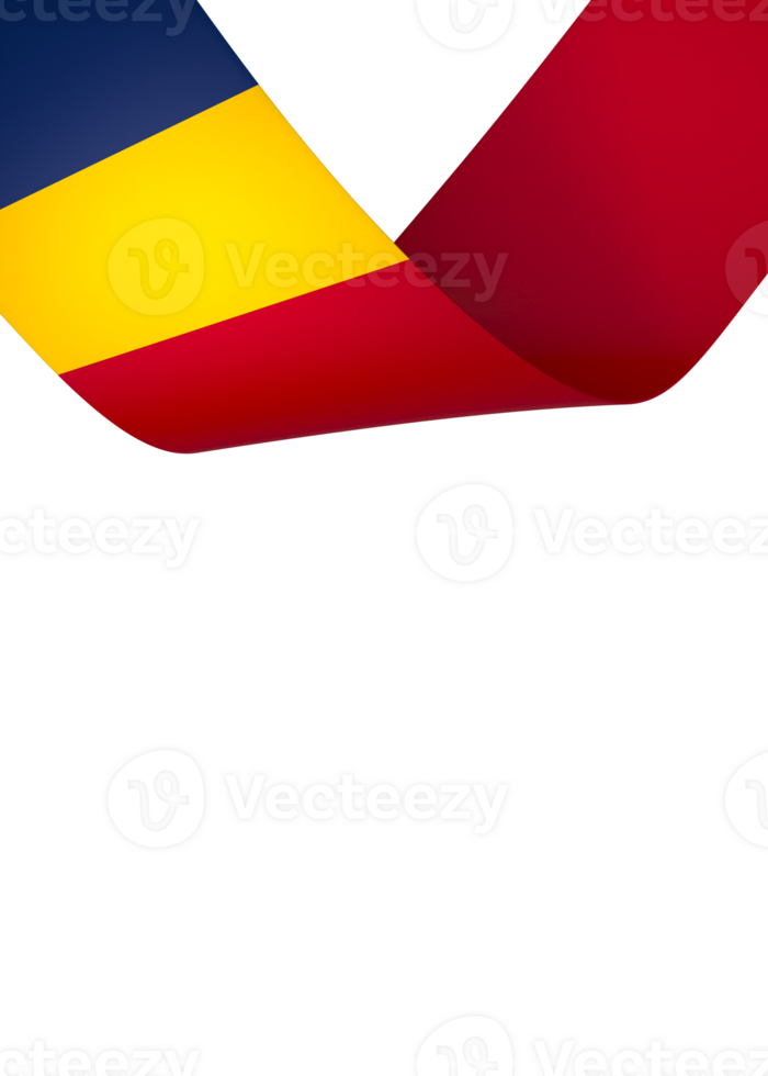 Chad flag element design national independence day banner ribbon png