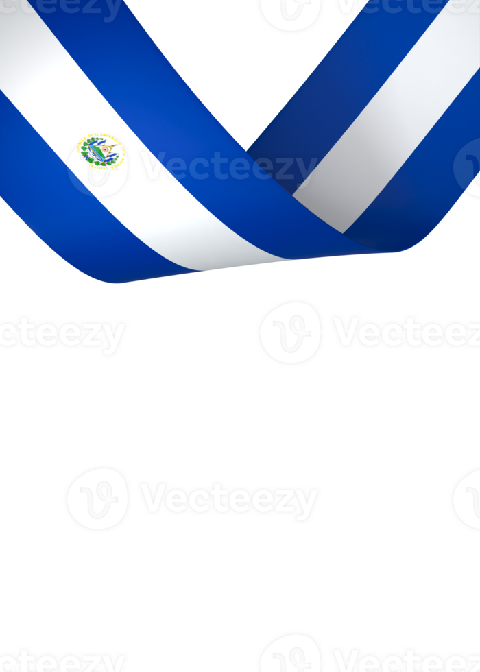 El Salvador flag element design national independence day banner ribbon png