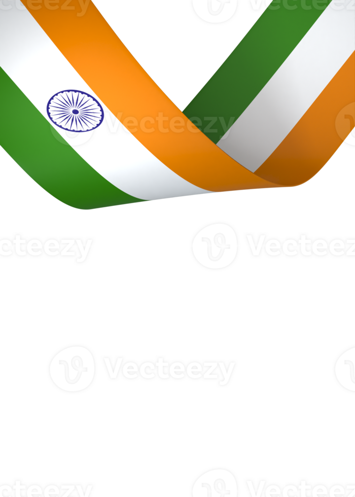 India flag element design national independence day banner ribbon png
