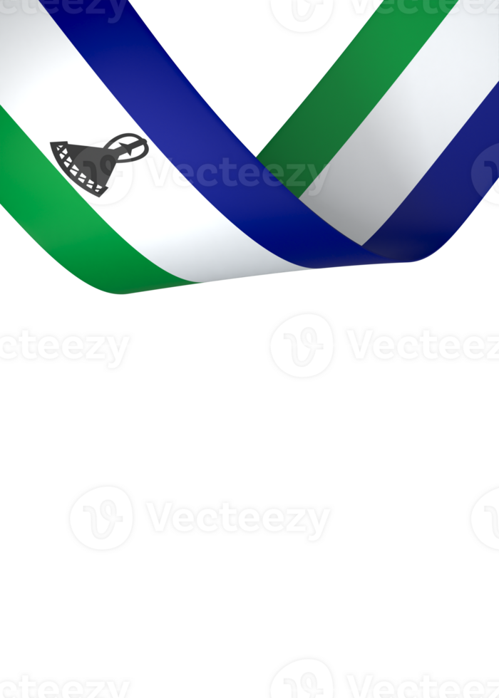Lesotho flag element design national independence day banner ribbon png