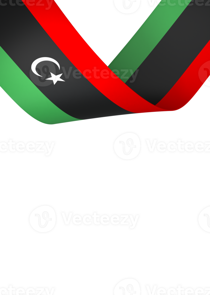 Libya flag element design national independence day banner ribbon png