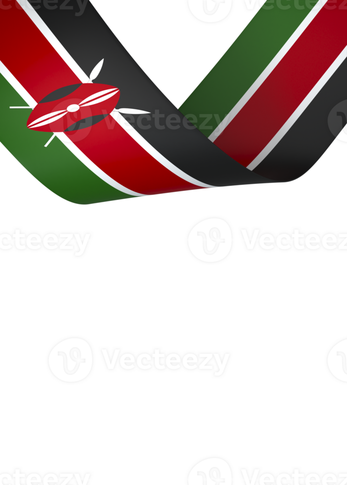 Kenya flag element design national independence day banner ribbon png