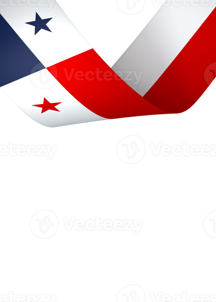Panama flag element design national independence day banner ribbon png