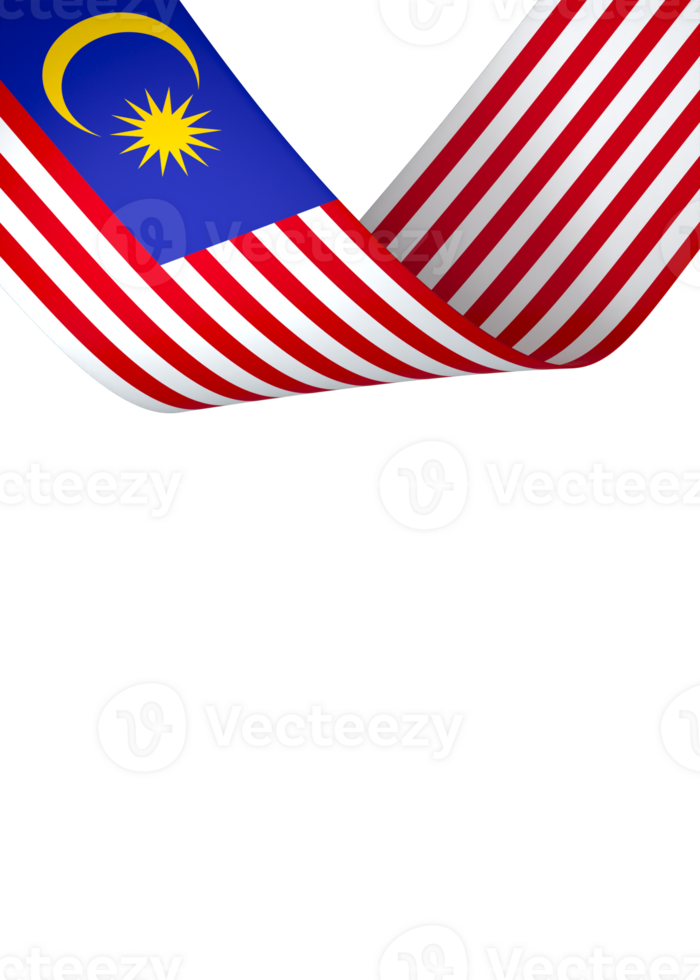 Malaysia flag element design national independence day banner ribbon png