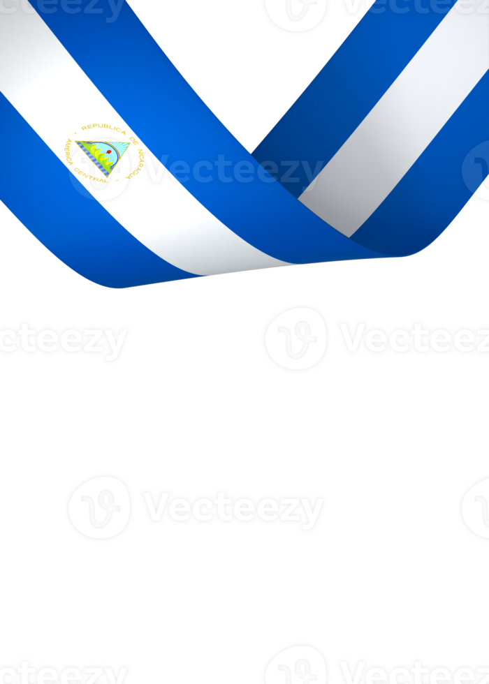 Nicaragua flag element design national independence day banner ribbon png