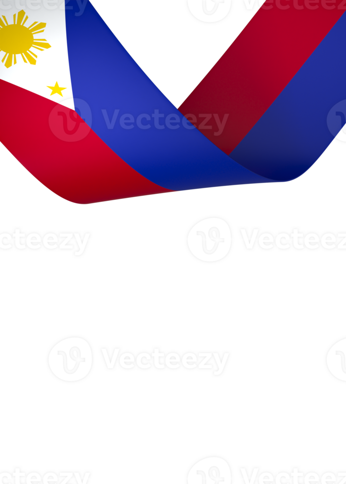 Philippines flag element design national independence day banner ribbon png