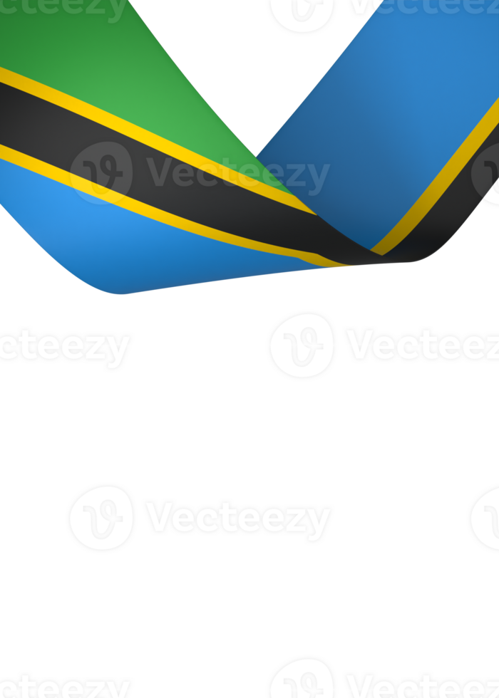 Tanzania flag element design national independence day banner ribbon png