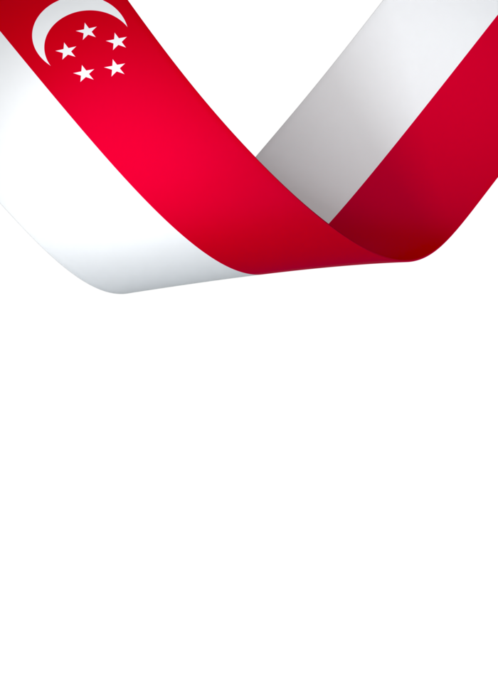 Singapore flag element design national independence day banner ribbon png