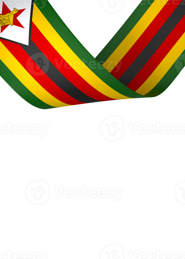 Zimbabwe flag element design national independence day banner ribbon png