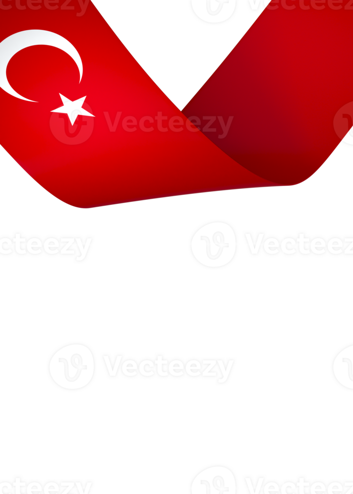 Turkey flag element design national independence day banner ribbon png