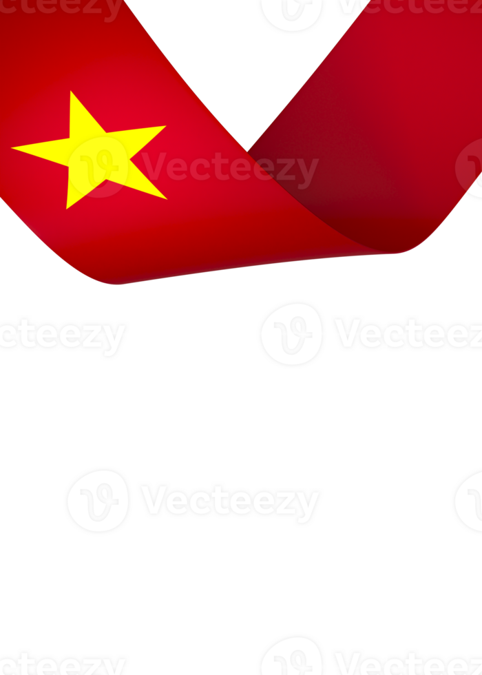 Vietnam flag element design national independence day banner ribbon png