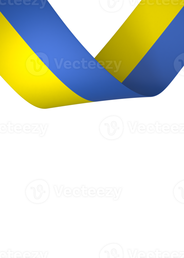 Ukraine flag element design national independence day banner ribbon png