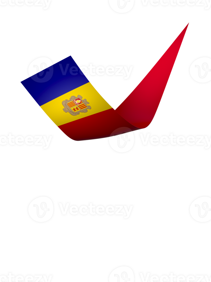 Andorra flag element design national independence day banner ribbon png