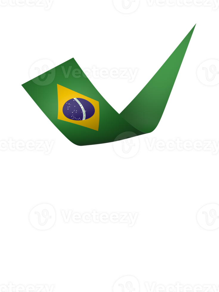 Brazil flag element design national independence day banner ribbon png