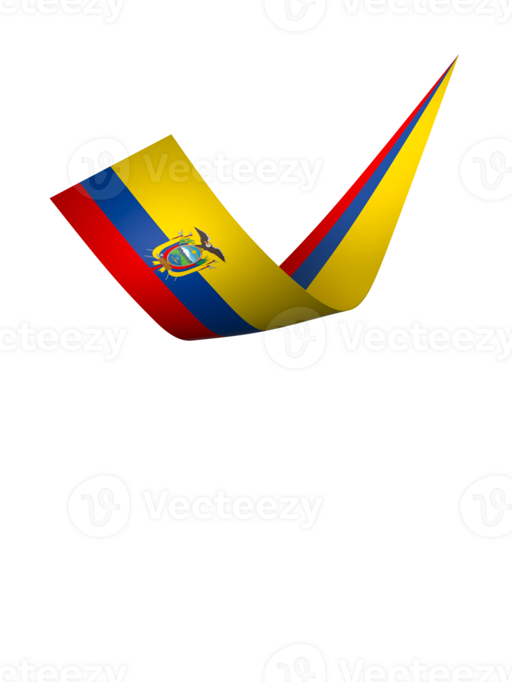 Ecuador flag element design national independence day banner ribbon png