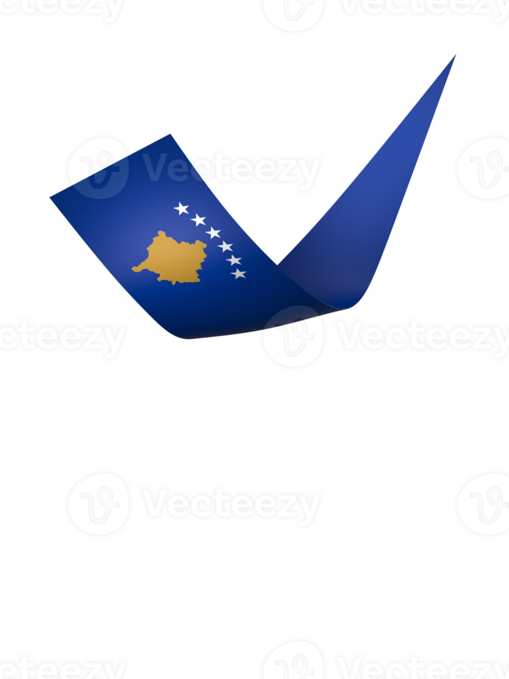 Kosovo flag element design national independence day banner ribbon png
