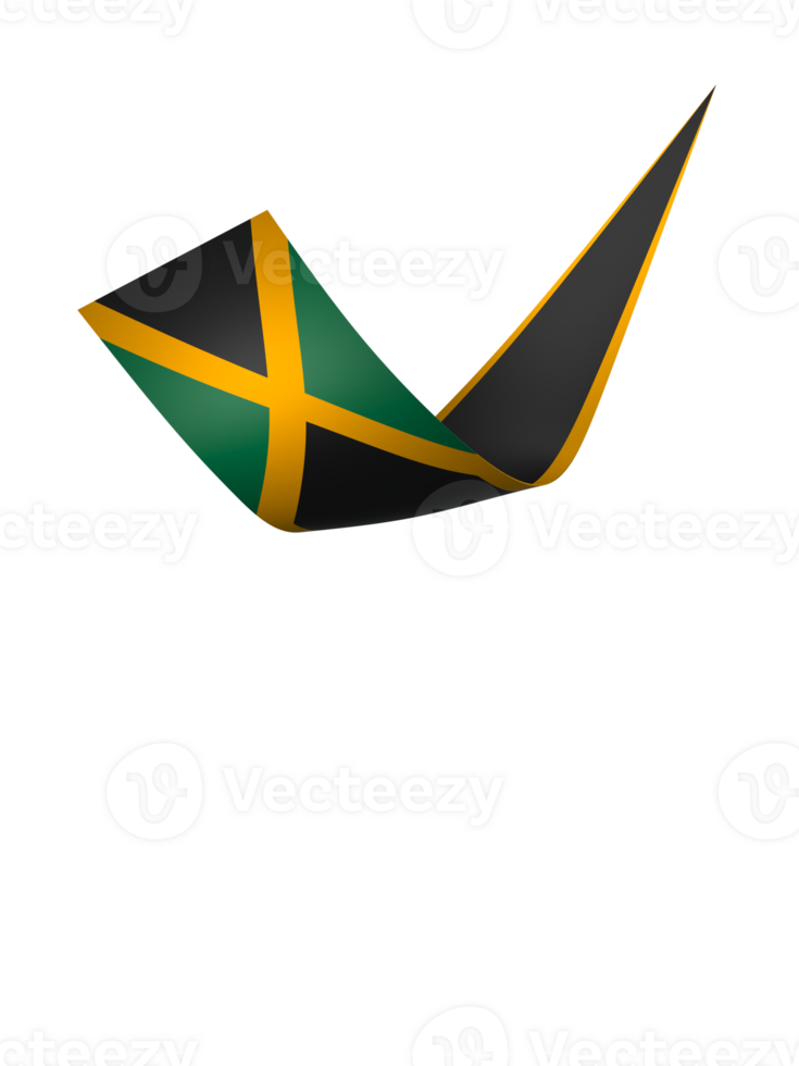 Jamaica flag element design national independence day banner ribbon png