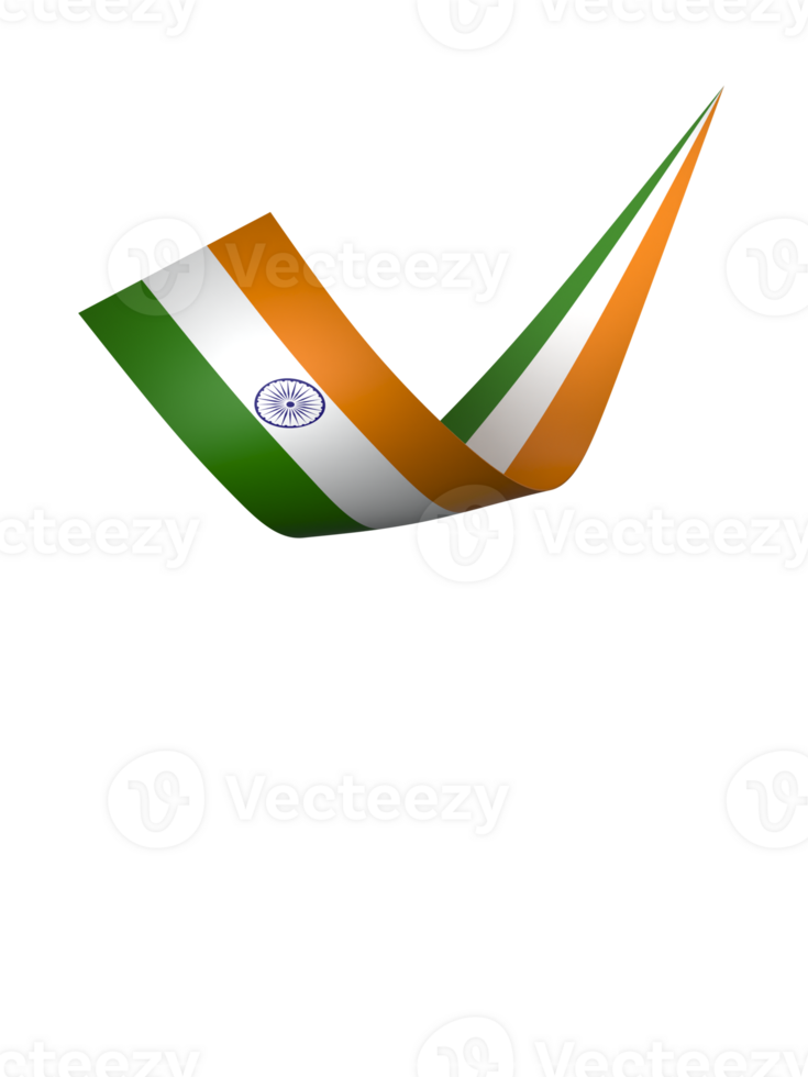 India flag element design national independence day banner ribbon png